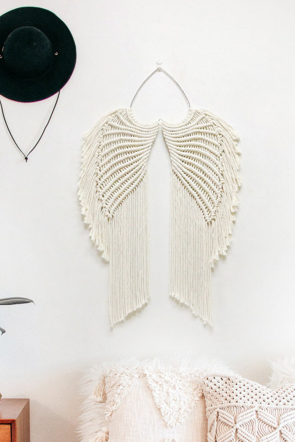 Macrame Angel Wings Wall Hanging free shipping -Oh Em Gee Boutique