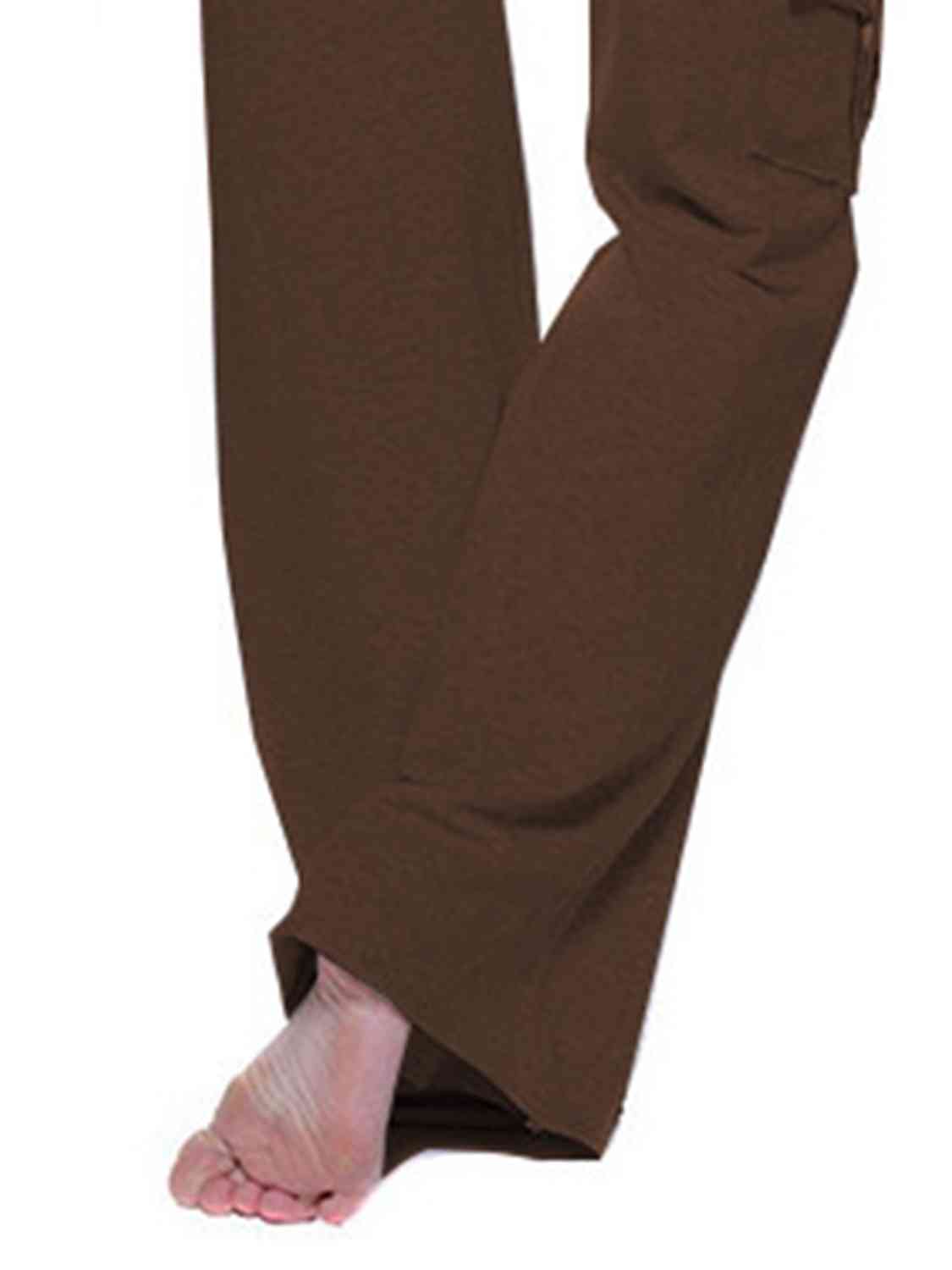 Mid Waist Pants with Pockets free shipping -Oh Em Gee Boutique