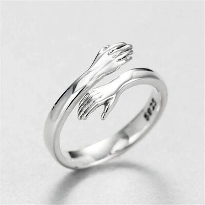 Hug Shape 925 Sterling Silver Bypass Ring free shipping -Oh Em Gee Boutique