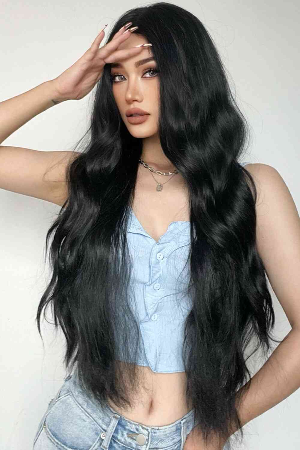 Full Machine Long Wave Synthetic Wigs 28'' free shipping -Oh Em Gee Boutique