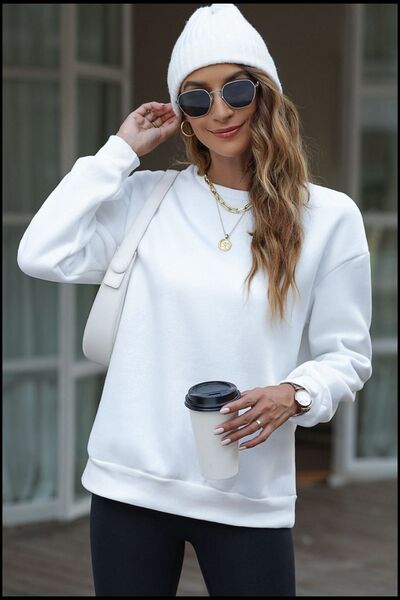 Letter Graphic Dropped Shoulder Sweatshirt free shipping -Oh Em Gee Boutique
