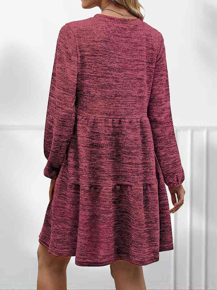 Square Neck Long Sleeve Dress free shipping -Oh Em Gee Boutique