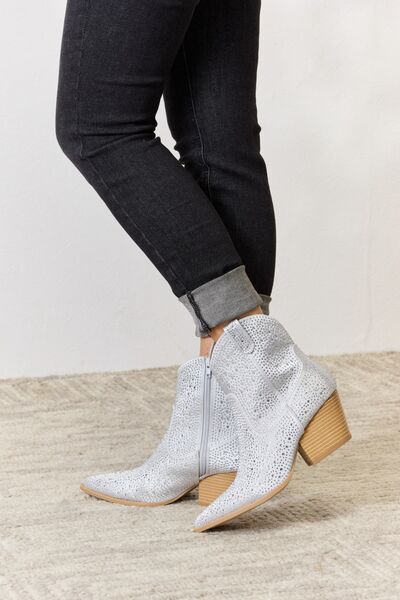 East Lion Corp Rhinestone Ankle Cowboy Boots free shipping -Oh Em Gee Boutique