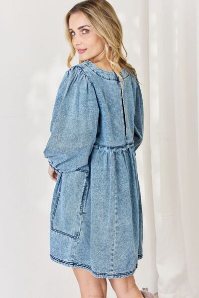 HEYSON Full Size Oversized Denim Babydoll Dress free shipping -Oh Em Gee Boutique