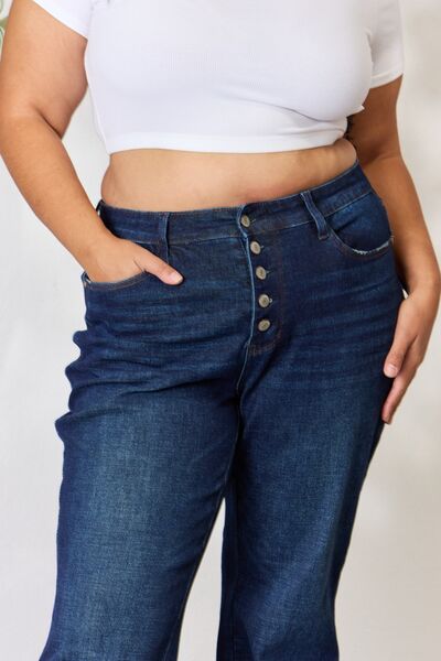 Judy Blue Full Size Button-Fly Straight JeansJudy Blue Full Size Button-Fly Straight Jeans free shipping -Oh Em Gee Boutique