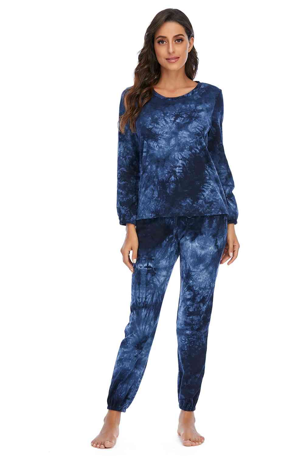 Tie-Dye Top and Drawstring Pants Lounge Set free shipping -Oh Em Gee Boutique