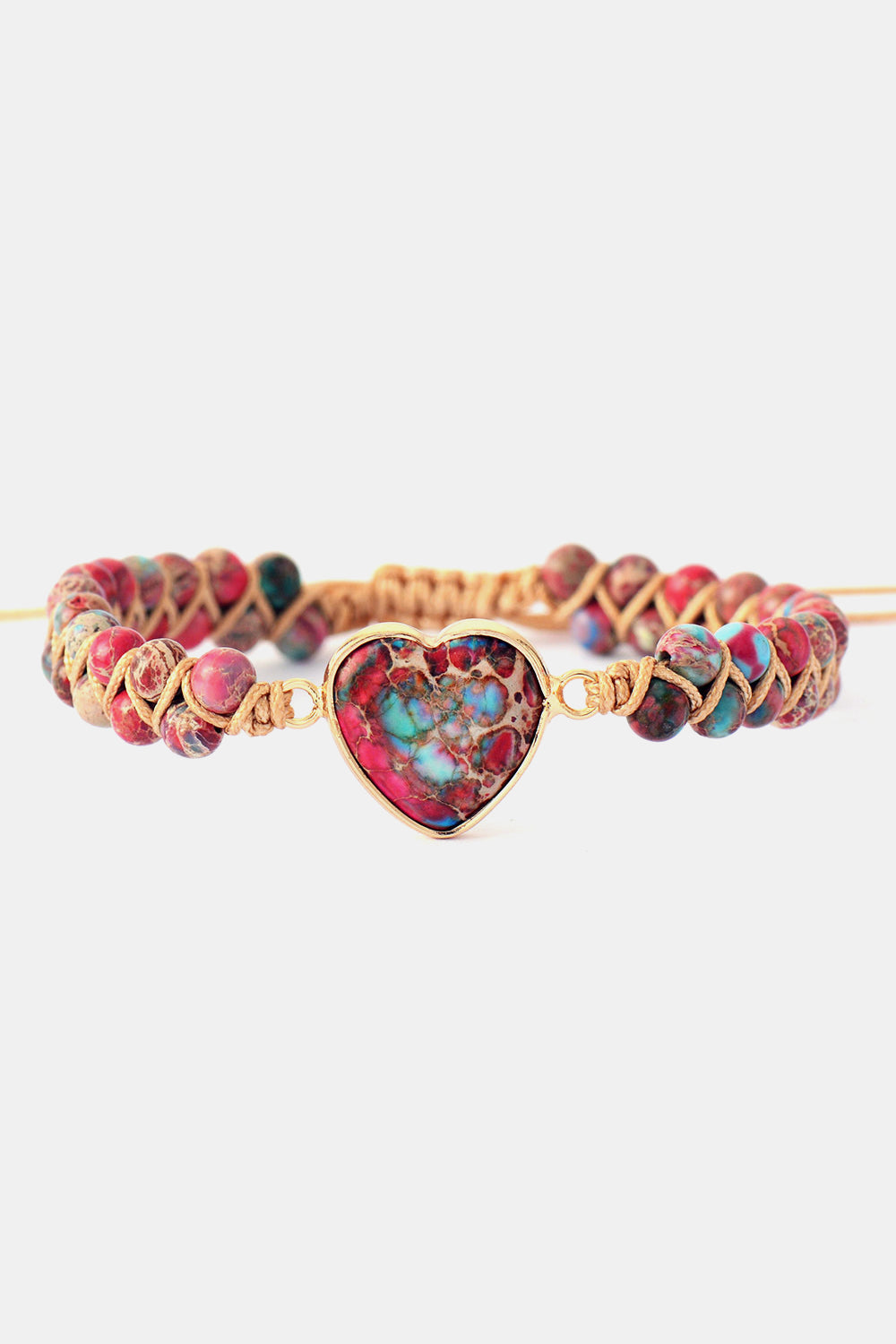 Handmade Heart Shape Natural Stone Bracelet free shipping -Oh Em Gee Boutique