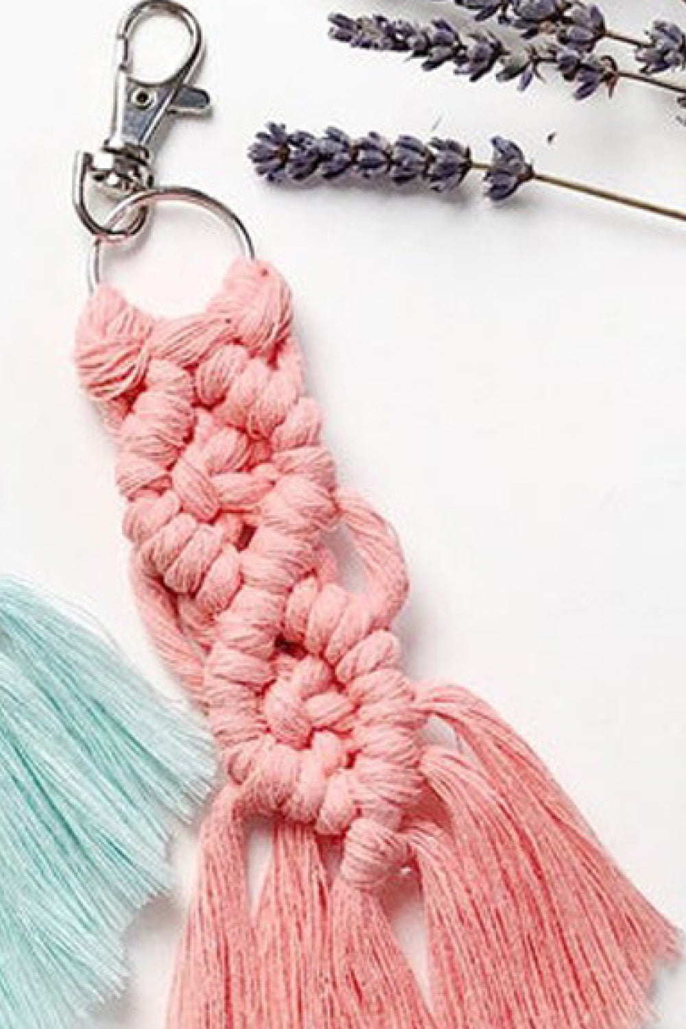 Assorted 4-Pack Macrame Fringe Keychain free shipping -Oh Em Gee Boutique