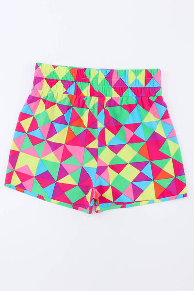 Color Block Elastic Waist Shorts free shipping -Oh Em Gee Boutique