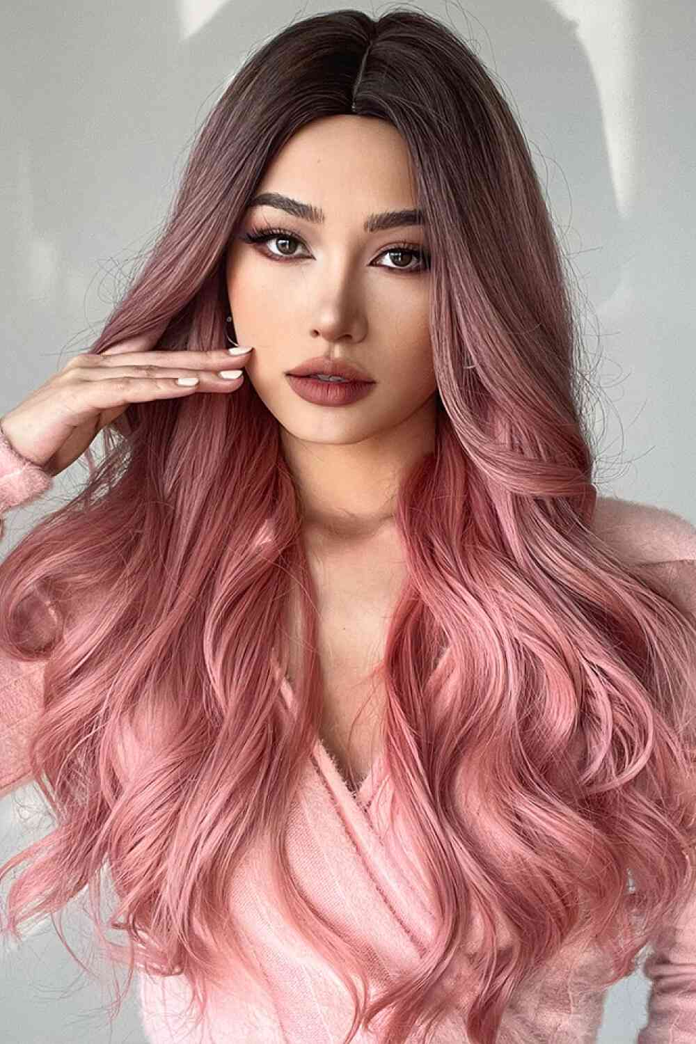 Fashion Wave Synthetic Long Wigs in Pink 26'' free shipping -Oh Em Gee Boutique