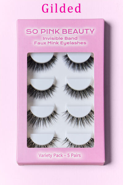 SO PINK BEAUTY Faux Mink Eyelashes Variety Pack 5 Pairs free shipping -Oh Em Gee Boutique