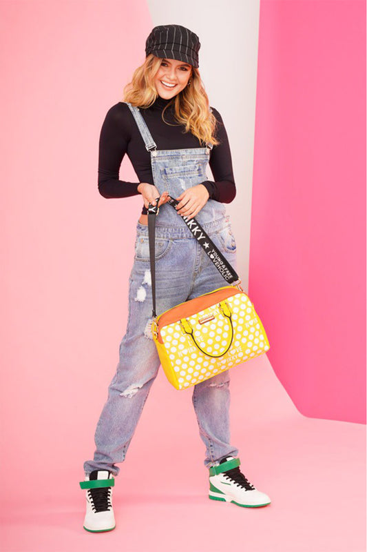 Nicole Lee USA Contrast Polka Dot Handbag free shipping -Oh Em Gee Boutique