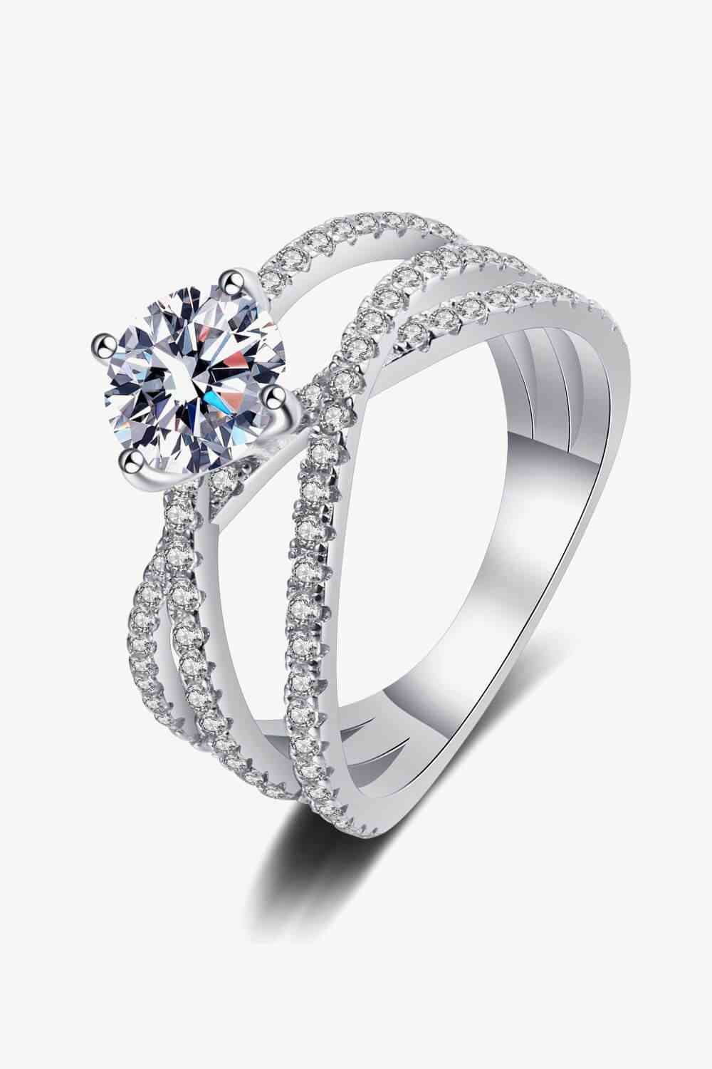 1 Carat Moissanite Crisscross Ring free shipping -Oh Em Gee Boutique