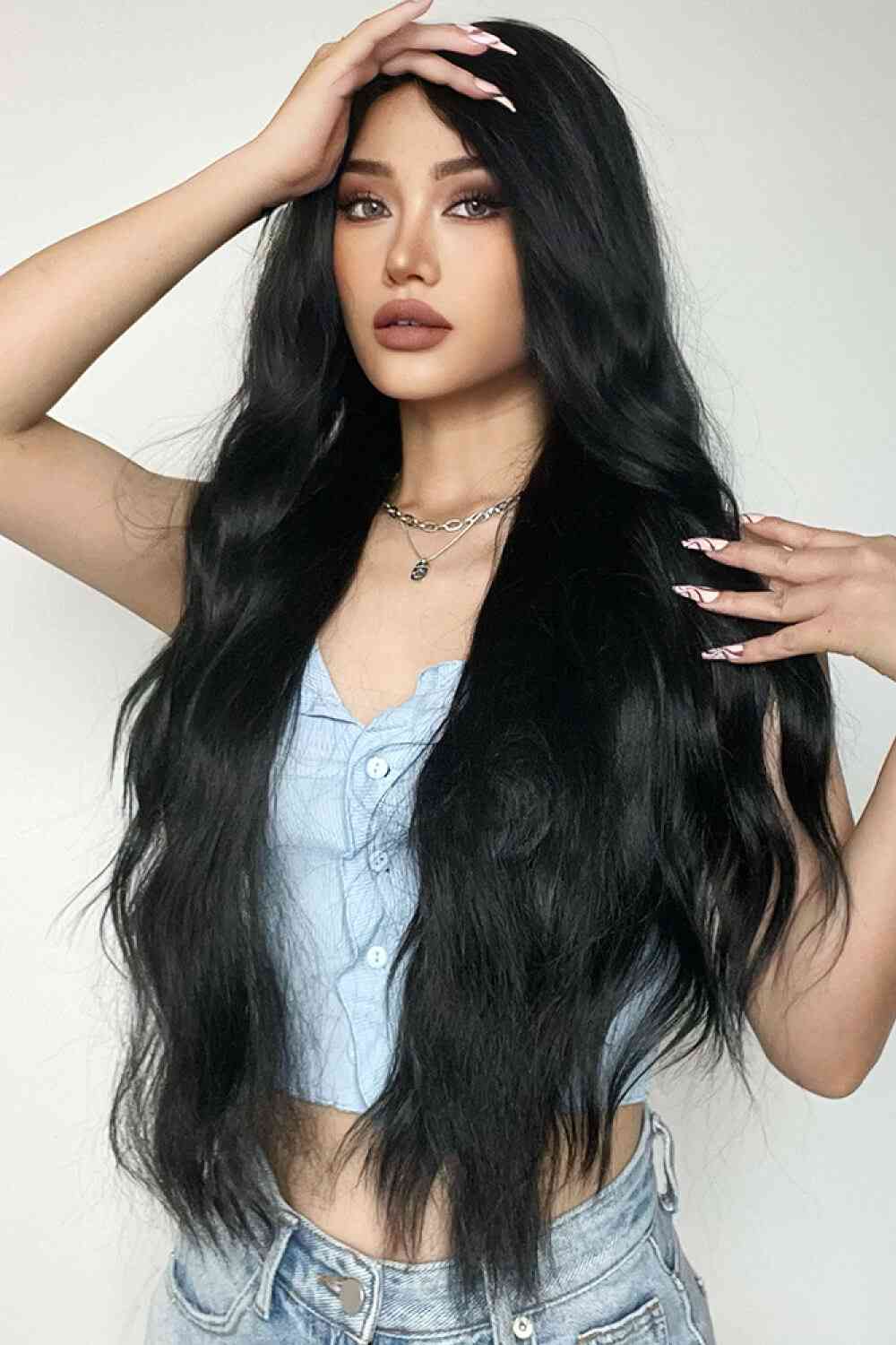 Full Machine Long Wave Synthetic Wigs 28'' free shipping -Oh Em Gee Boutique