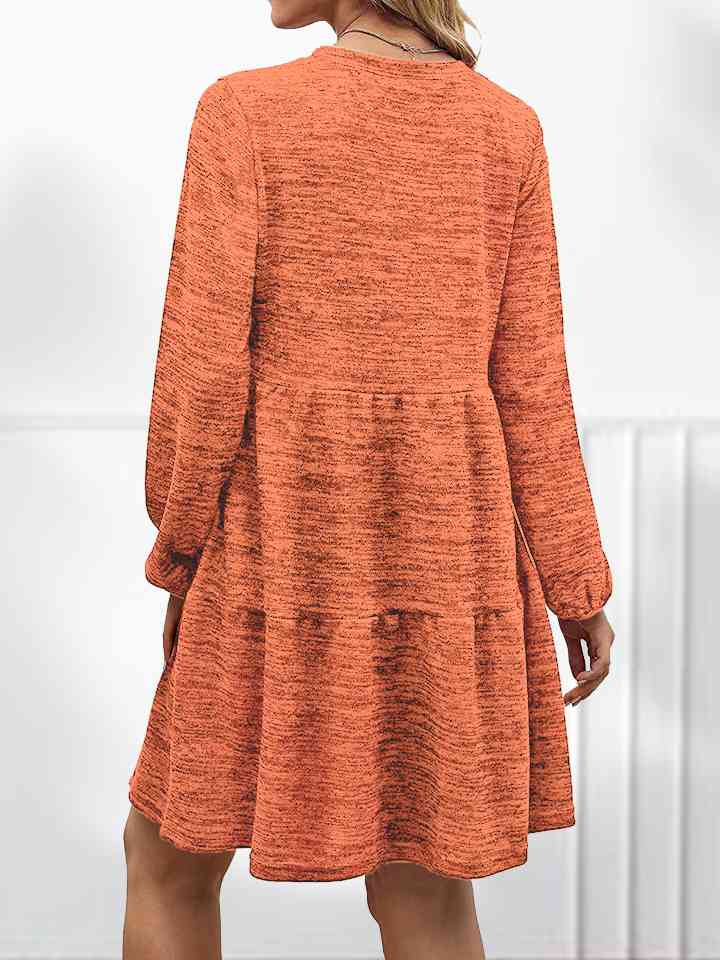 Square Neck Long Sleeve Dress free shipping -Oh Em Gee Boutique