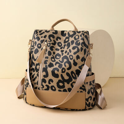 Leopard PU Leather Backpack Bag free shipping -Oh Em Gee Boutique