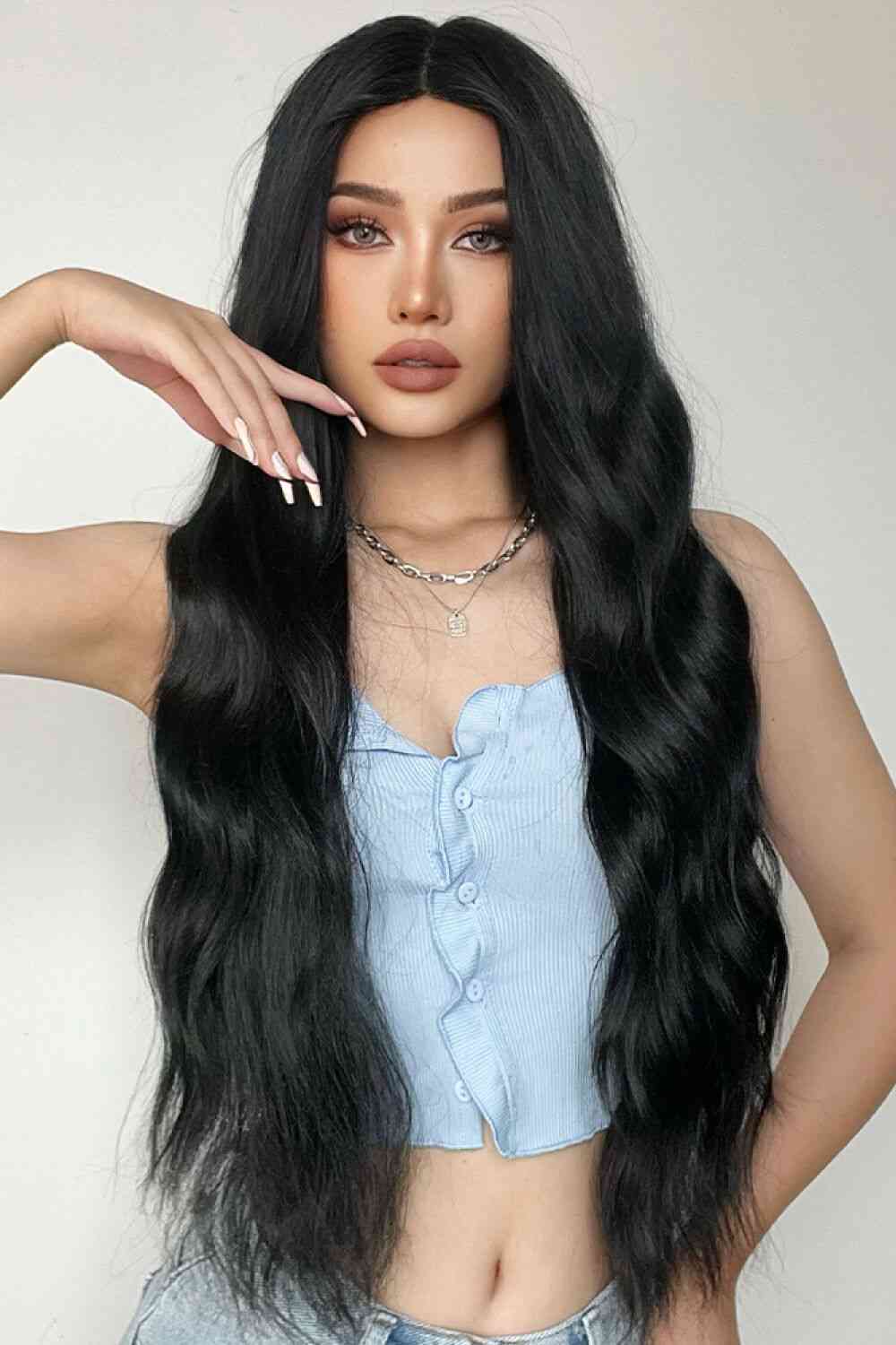 Full Machine Long Wave Synthetic Wigs 28'' free shipping -Oh Em Gee Boutique