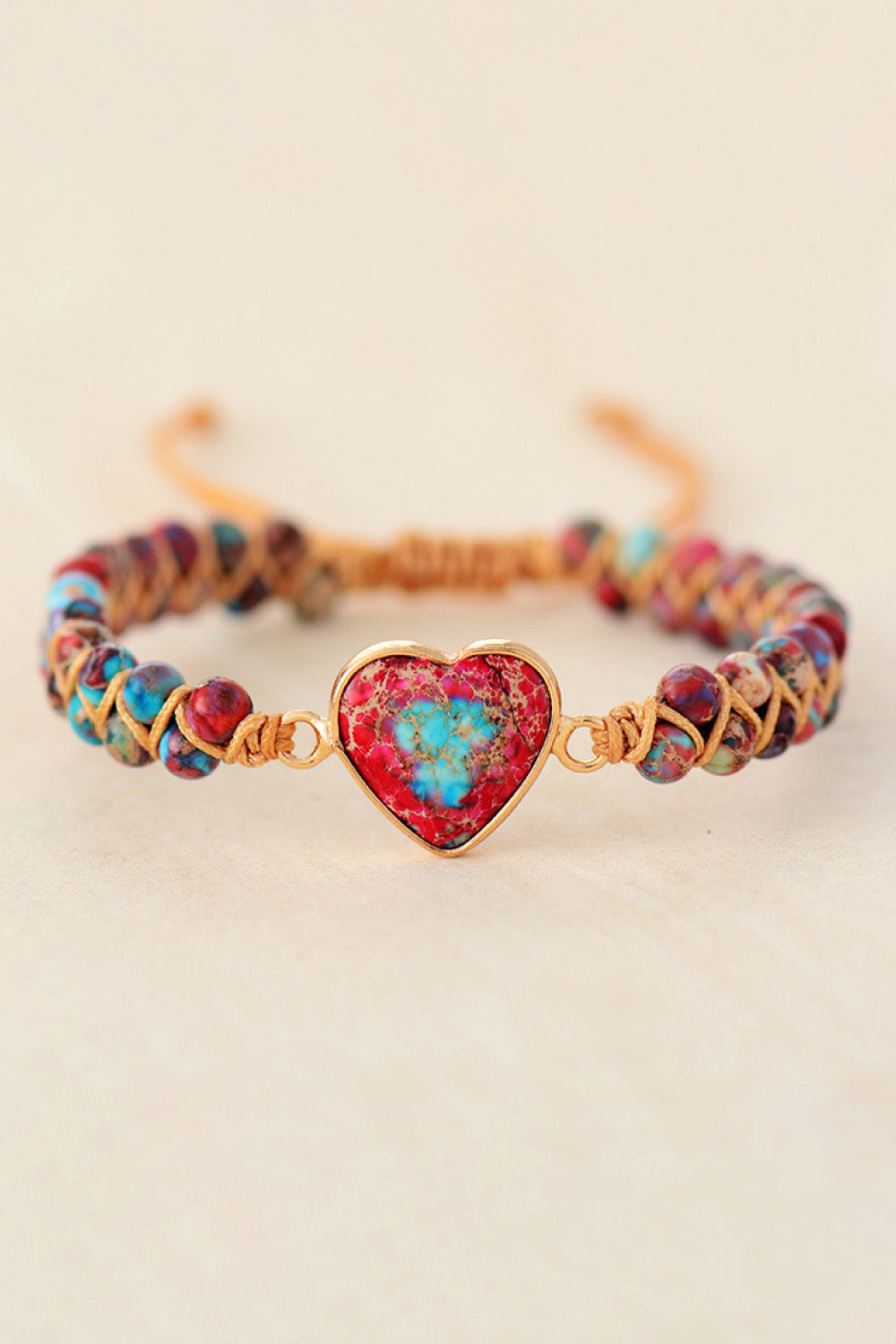 Handmade Heart Shape Natural Stone Bracelet free shipping -Oh Em Gee Boutique