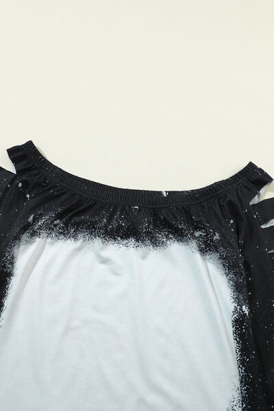 Splatter Cutout Off-Shoulder Mini Dress free shipping -Oh Em Gee Boutique