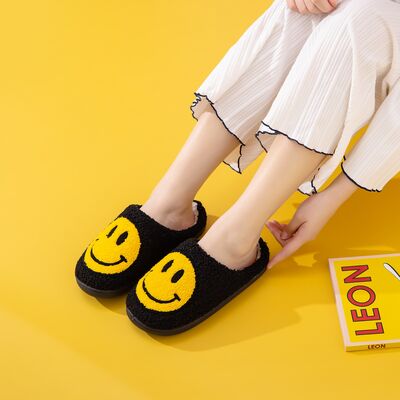 Melody Smiley Face Slippers free shipping -Oh Em Gee Boutique