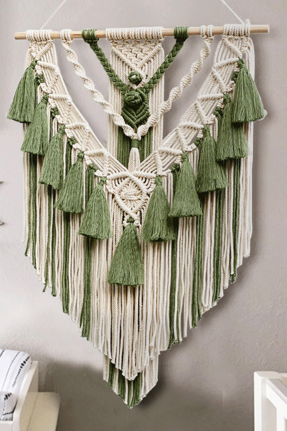 Two-Tone Macrame Wall Hanging free shipping -Oh Em Gee Boutique