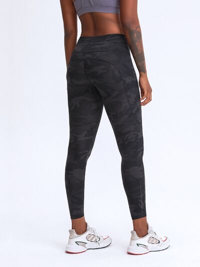 Double Take Wide Waistband Leggings with Pockets free shipping -Oh Em Gee Boutique