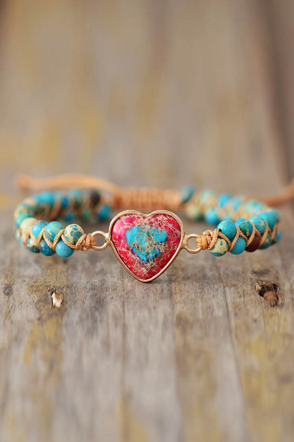 Handmade Heart Shape Natural Stone Bracelet free shipping -Oh Em Gee Boutique