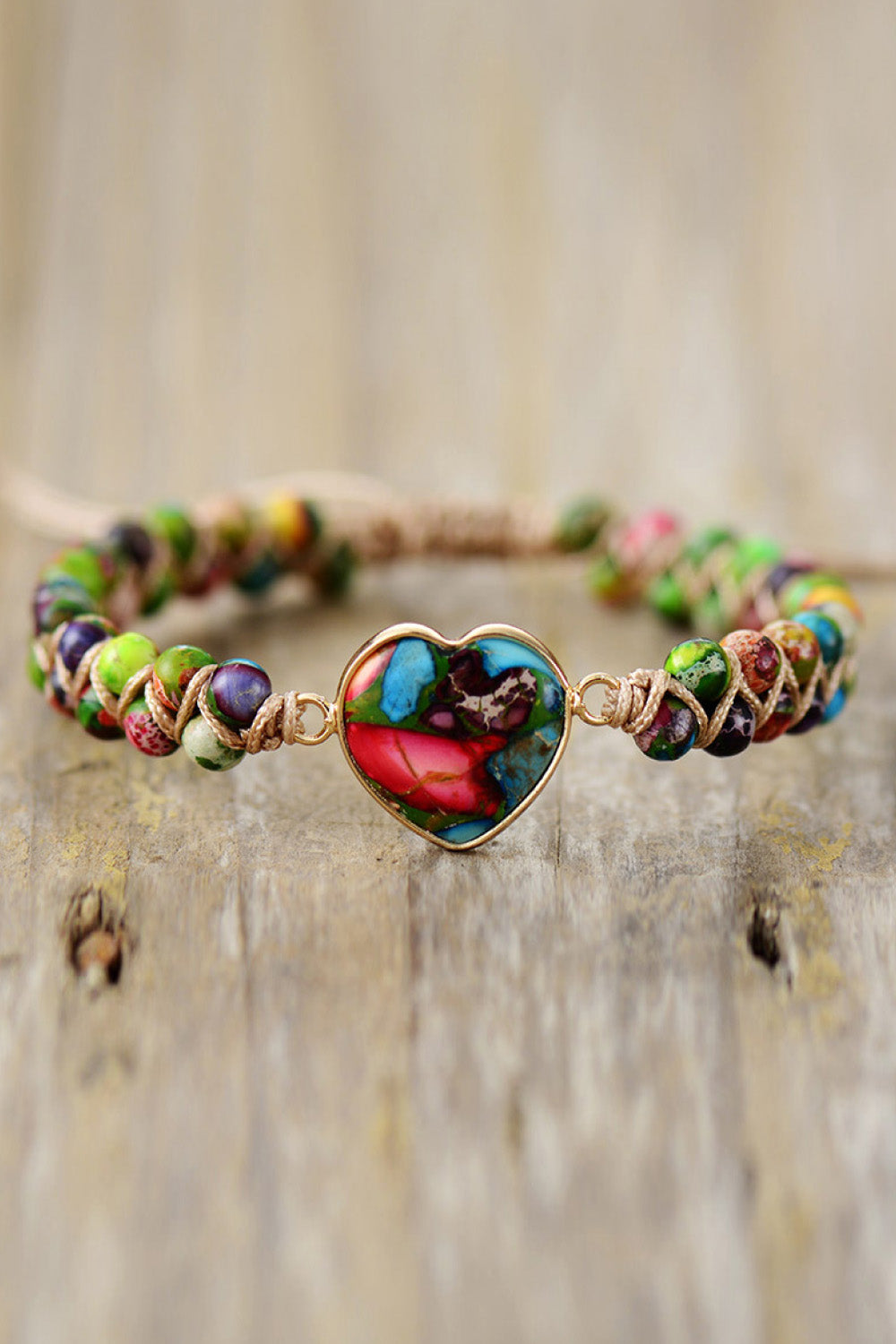 Handmade Heart Shape Natural Stone Bracelet free shipping -Oh Em Gee Boutique