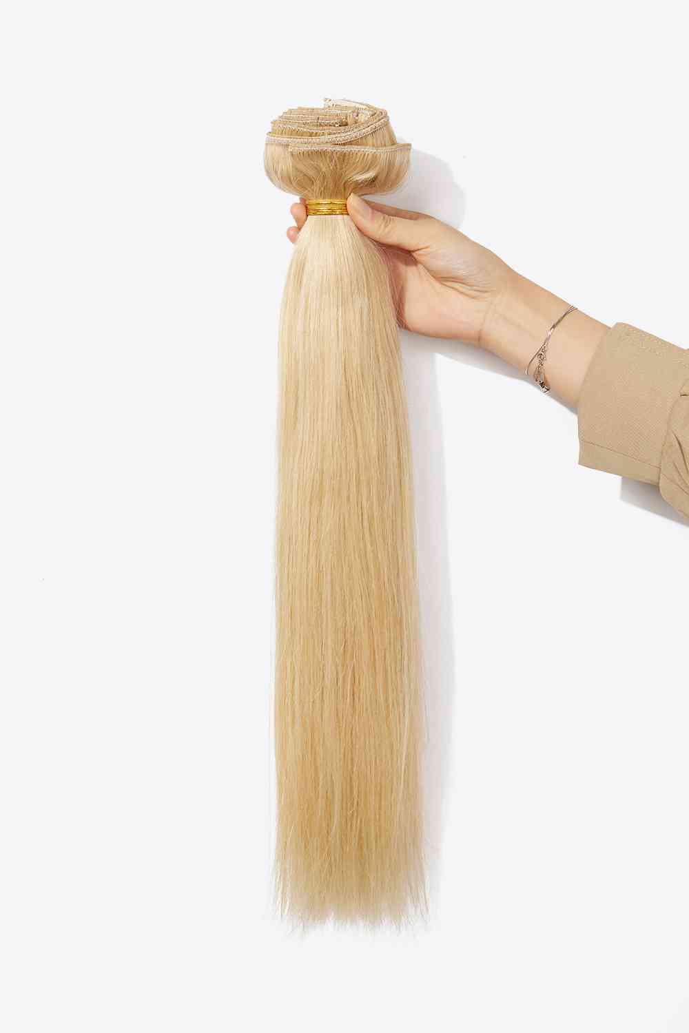 18" 200g #613 Straight Clip-in Hair Extensions Human Hair free shipping -Oh Em Gee Boutique