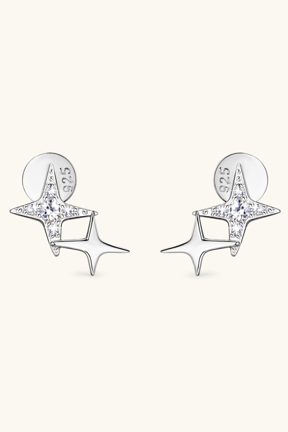 Moissanite 925 Sterling Silver Star Shape Earrings free shipping -Oh Em Gee Boutique