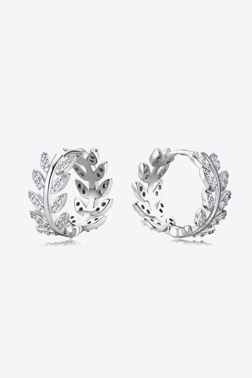 Moissanite Leaf 925 Sterling Silver Earrings free shipping -Oh Em Gee Boutique