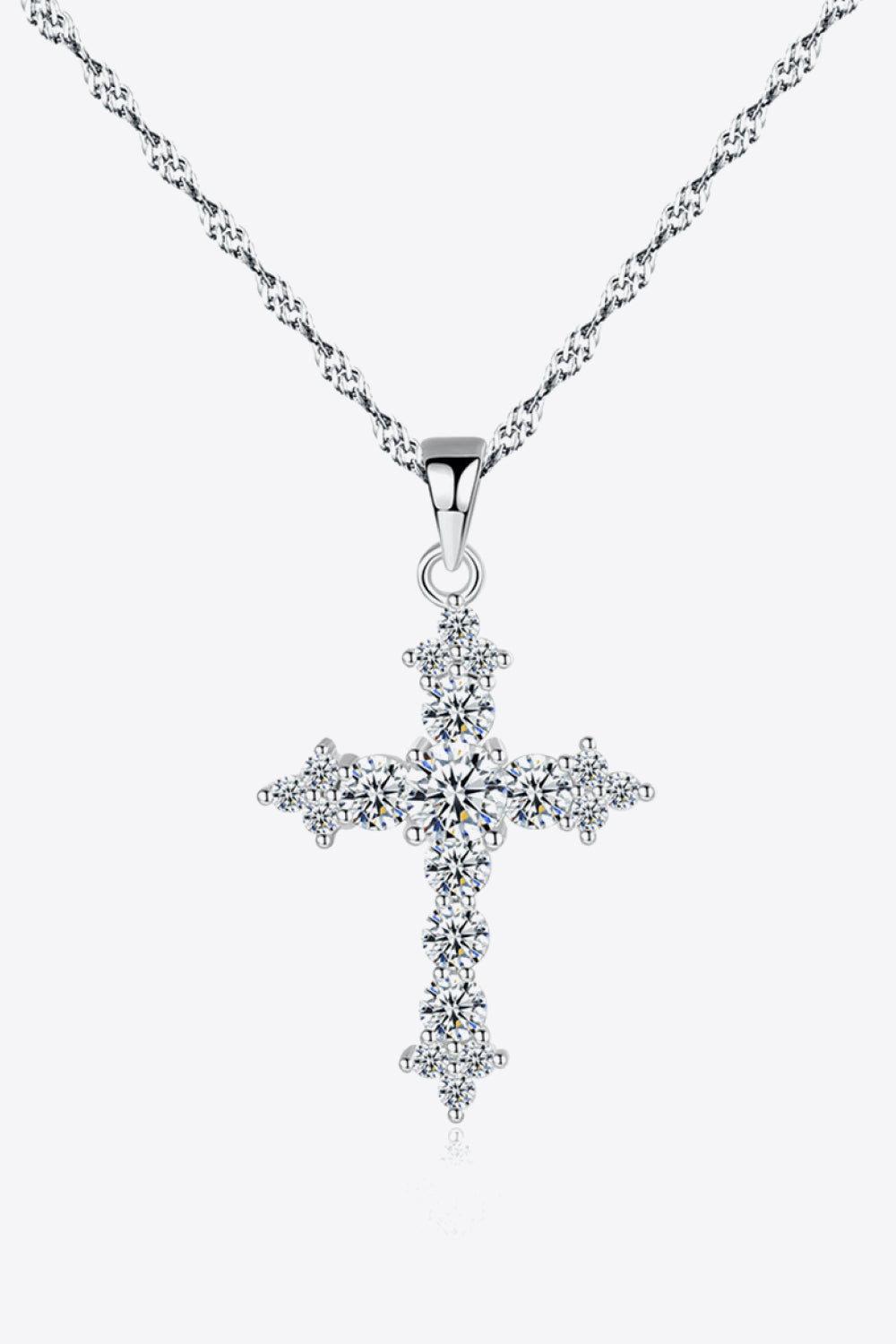 Zircon Cross Pendant 925 Sterling Silver Necklace free shipping -Oh Em Gee Boutique
