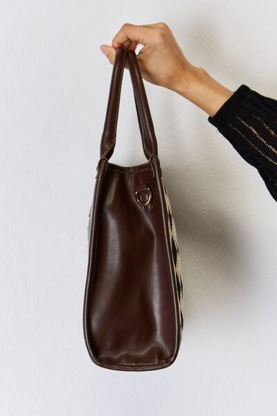 David Jones Argyle Pattern PU Leather Handbag free shipping -Oh Em Gee Boutique