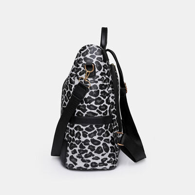 Leopard PU Leather Backpack Bag free shipping -Oh Em Gee Boutique