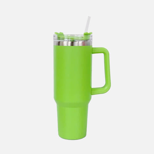 Stainless Steel Tumbler with Handle and Straw free shipping -Oh Em Gee Boutique