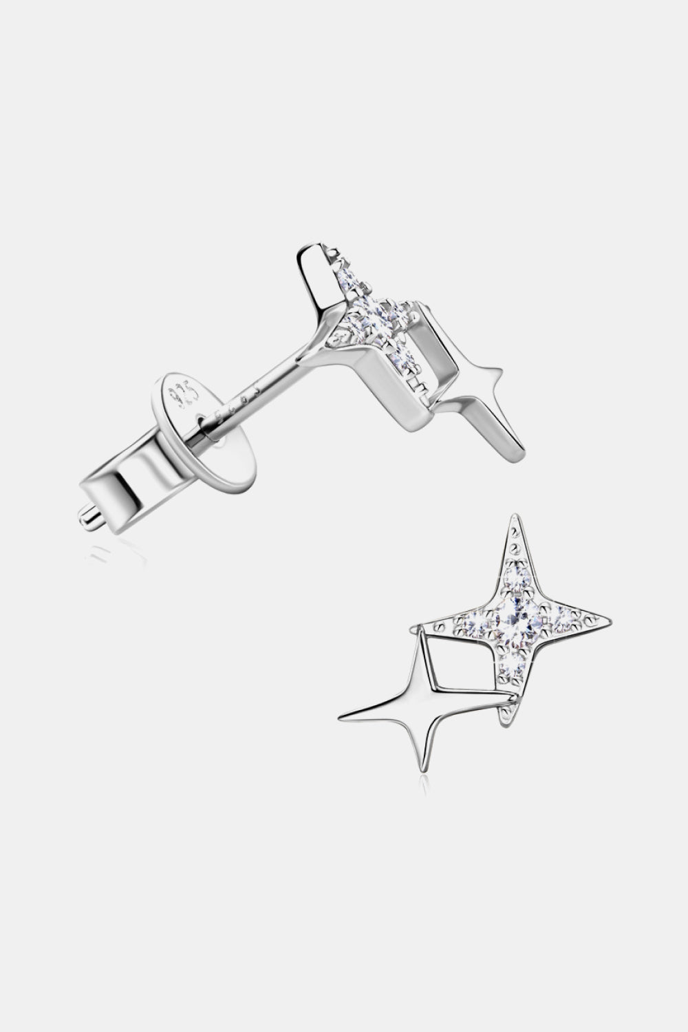 Moissanite 925 Sterling Silver Star Shape Earrings free shipping -Oh Em Gee Boutique