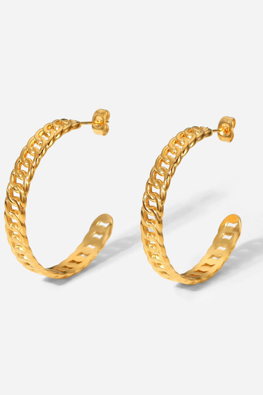 Crushing On You Chain C-Hoop Earrings free shipping - Oh Em Gee Boutique