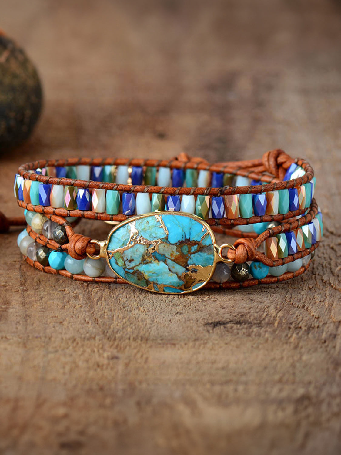 Triple-Layer Natural Stone Bracelet free shipping -Oh Em Gee Boutique