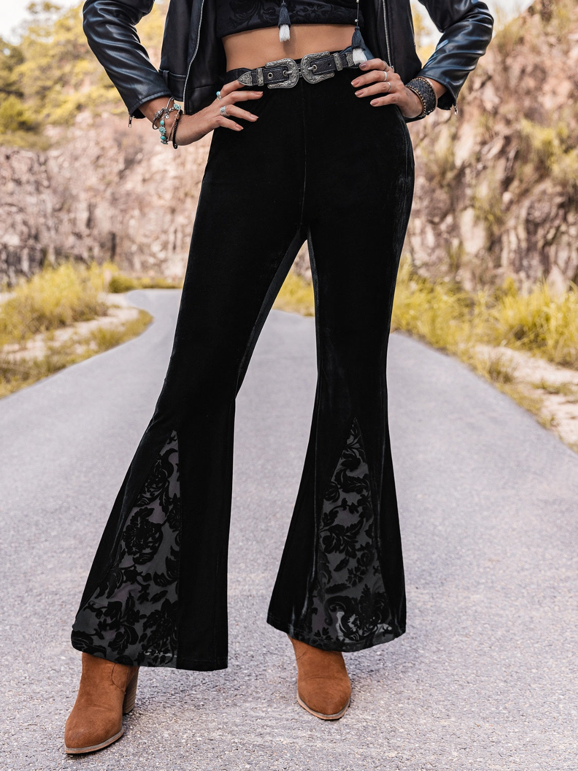 High Waist Flare Leg Pants free shipping -Oh Em Gee Boutique
