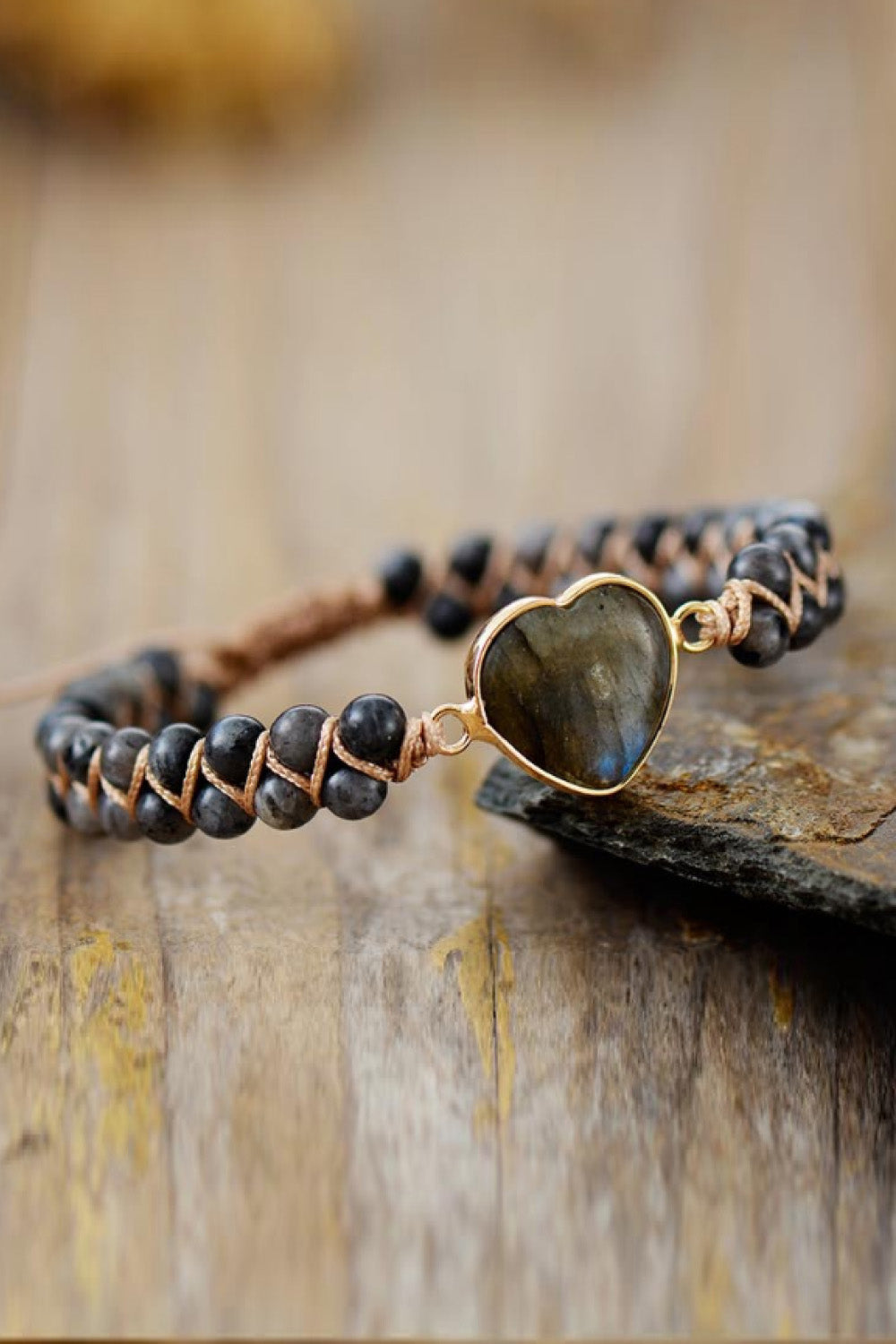 Handmade Heart Shape Natural Stone Bracelet free shipping -Oh Em Gee Boutique