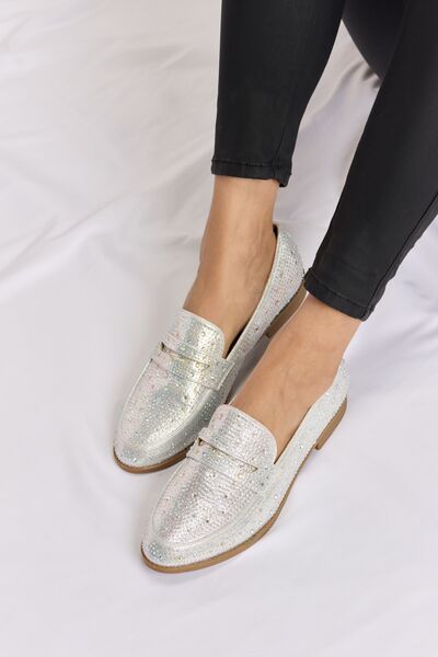 Forever Link Rhinestone Point Toe Loafers free shipping -Oh Em Gee Boutique