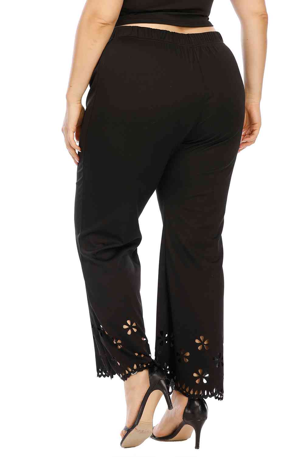 Plus Size Openwork Detail Pants free shipping -Oh Em Gee Boutique