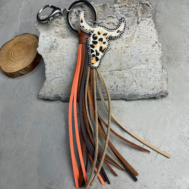 Bull Shape Fringe Key Chain free shipping -Oh Em Gee Boutique