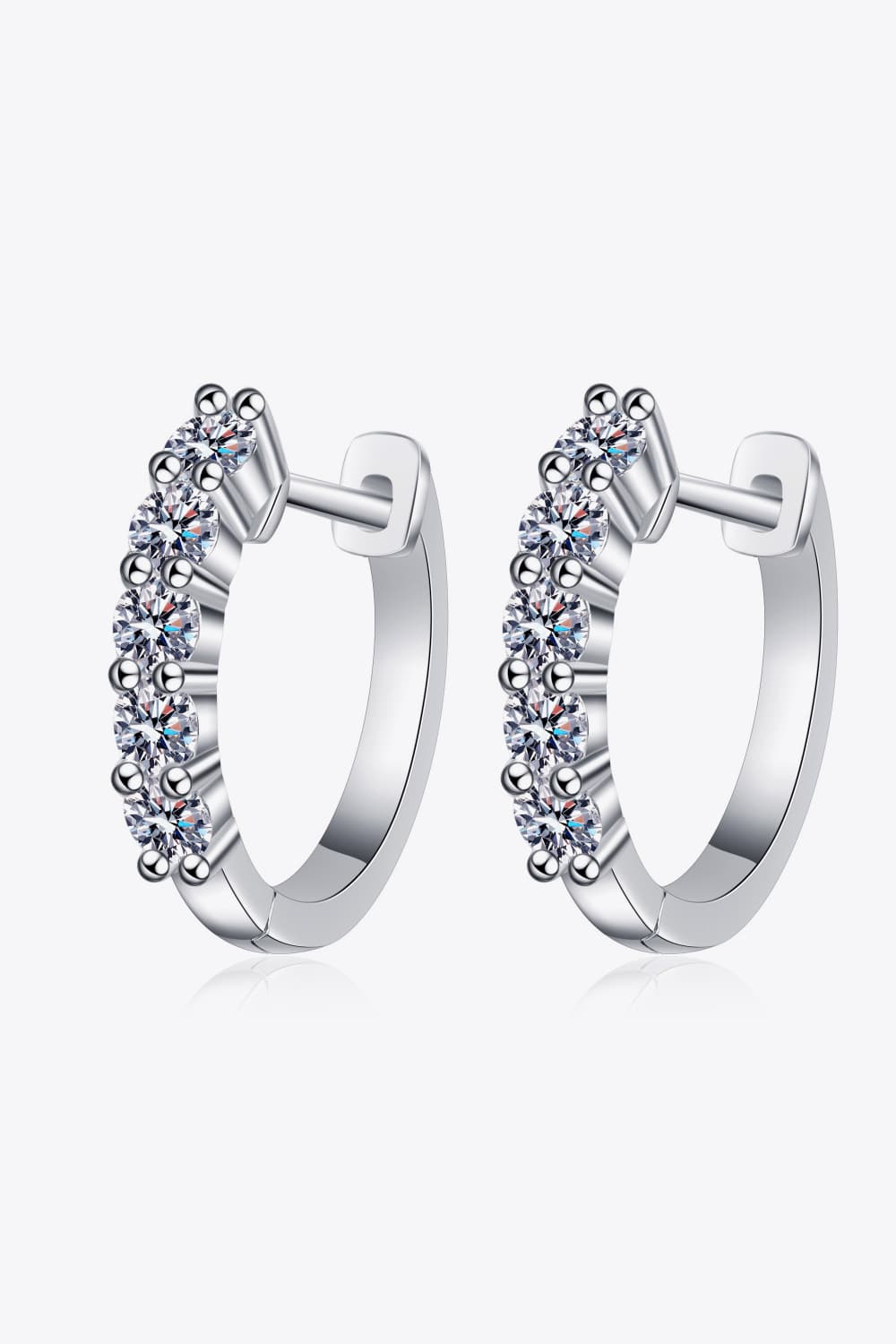 1 Carat Moissanite Hoop Earrings free shipping -Oh Em Gee Boutique
