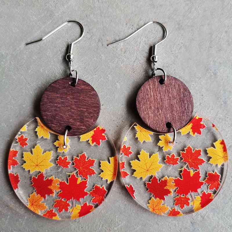 Printed Geometric Drop Earrings free shipping -Oh Em Gee Boutique