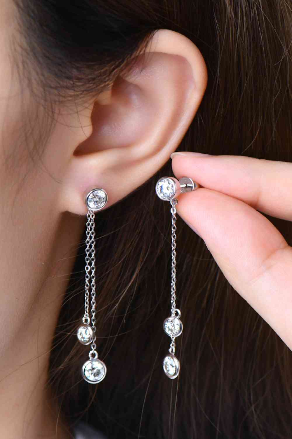 2.6 Carat Moissanite 925 Sterling Silver Earrings free shipping -Oh Em Gee Boutique