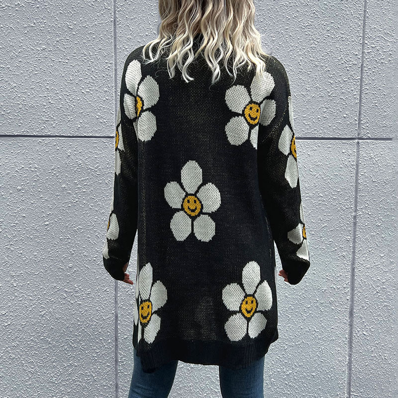Floral Button Down Longline Cardigan free shipping -Oh Em Gee Boutique