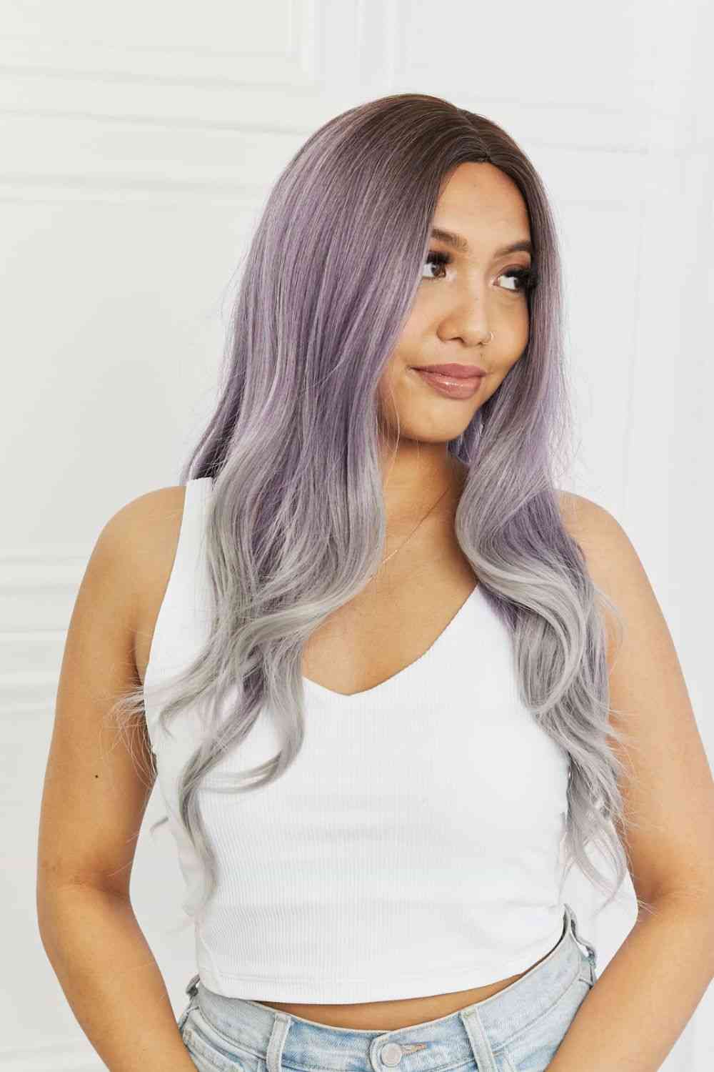 Elegant Wave Full Machine Synthetic Wigs in Purple 26'' free shipping -Oh Em Gee Boutique