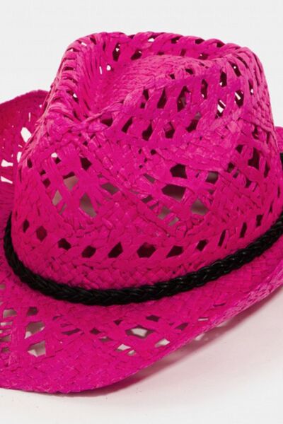Fame Cutout Wide Brim Hat free shipping -Oh Em Gee Boutique