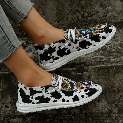 Sunflower Pattern Flat Loafers free shipping -Oh Em Gee Boutique